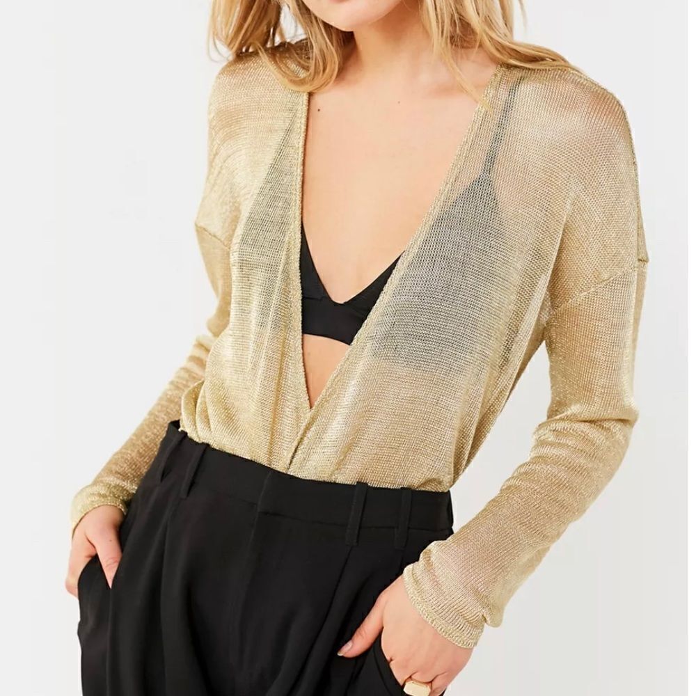 Urban Outfitters metallic surplice top